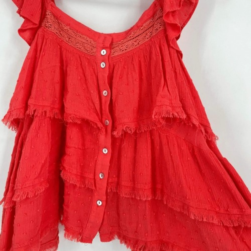 Promesa Red Ruffle Blouse - Picture 5 of 8
